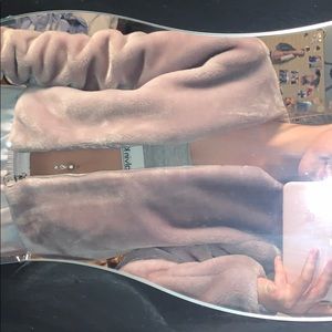 A fuzzy cropped jacket